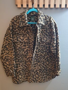wild fable Leopard Print Shacket in Taupe & Black